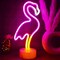 Pink Flamingo LED Neon Light Sign for Bedroom & Girls Room Decor - USB/Battery Operation Night Lights with Pedestal